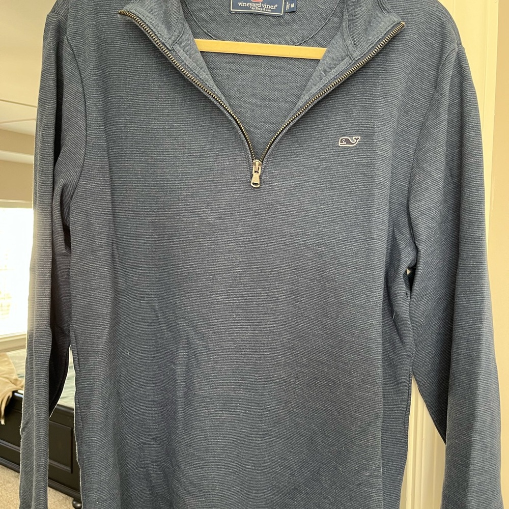 Vineyard Vines Men's Blue Quarter-Zip Pullover